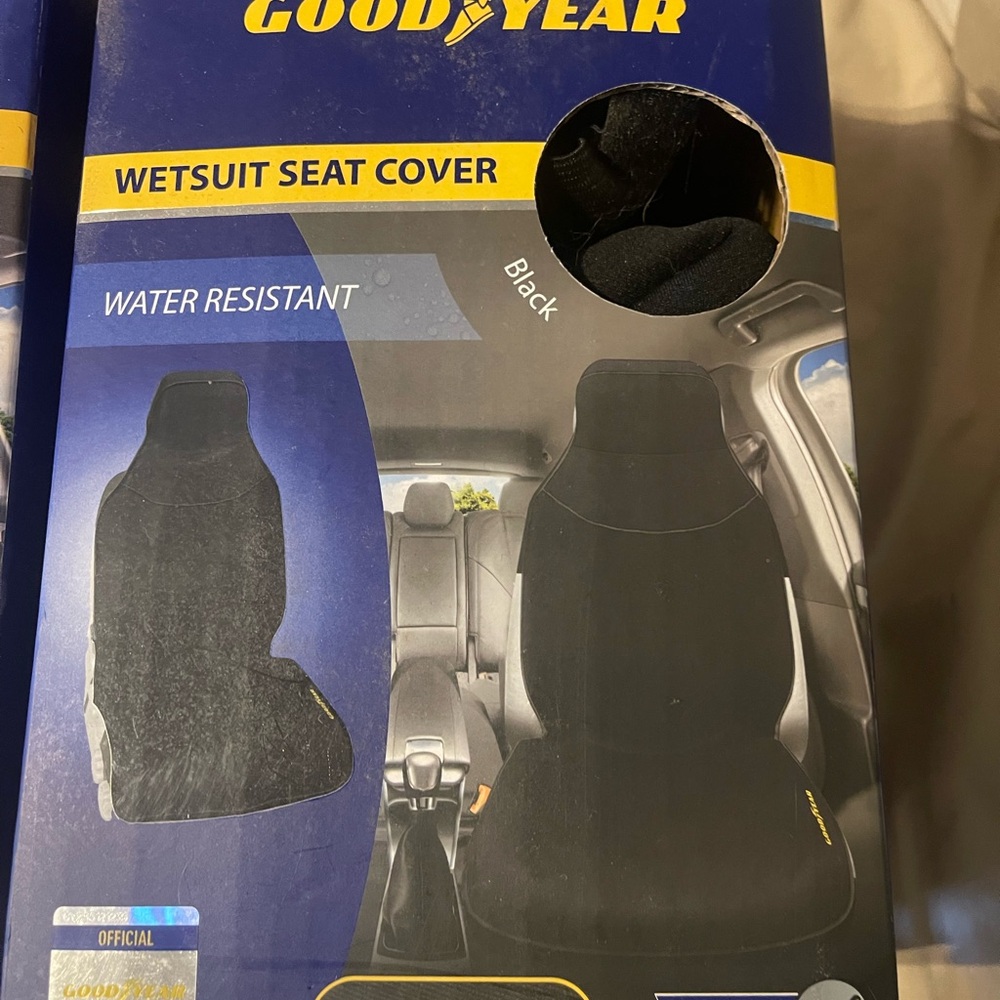 Goodyear Black Wetsuit Seat Cover No Box Set of 2